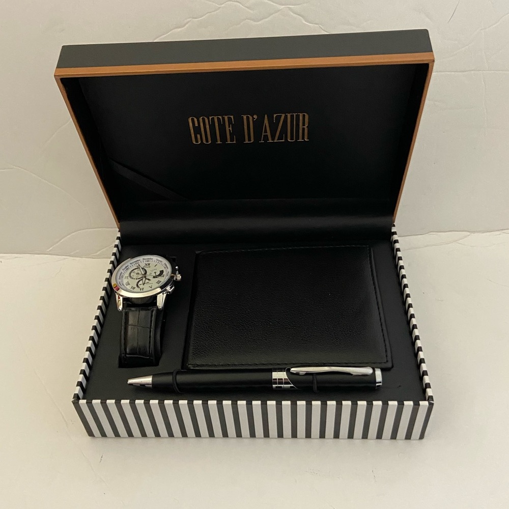 COTE D'AZUR 3 piece set with Watch, Pen & Wallet